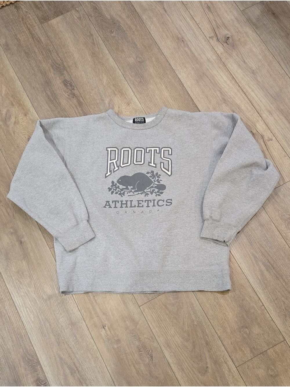 Retro 90's Roots Gray Athletics Crewneck Sweatshirt Cabincore Canada